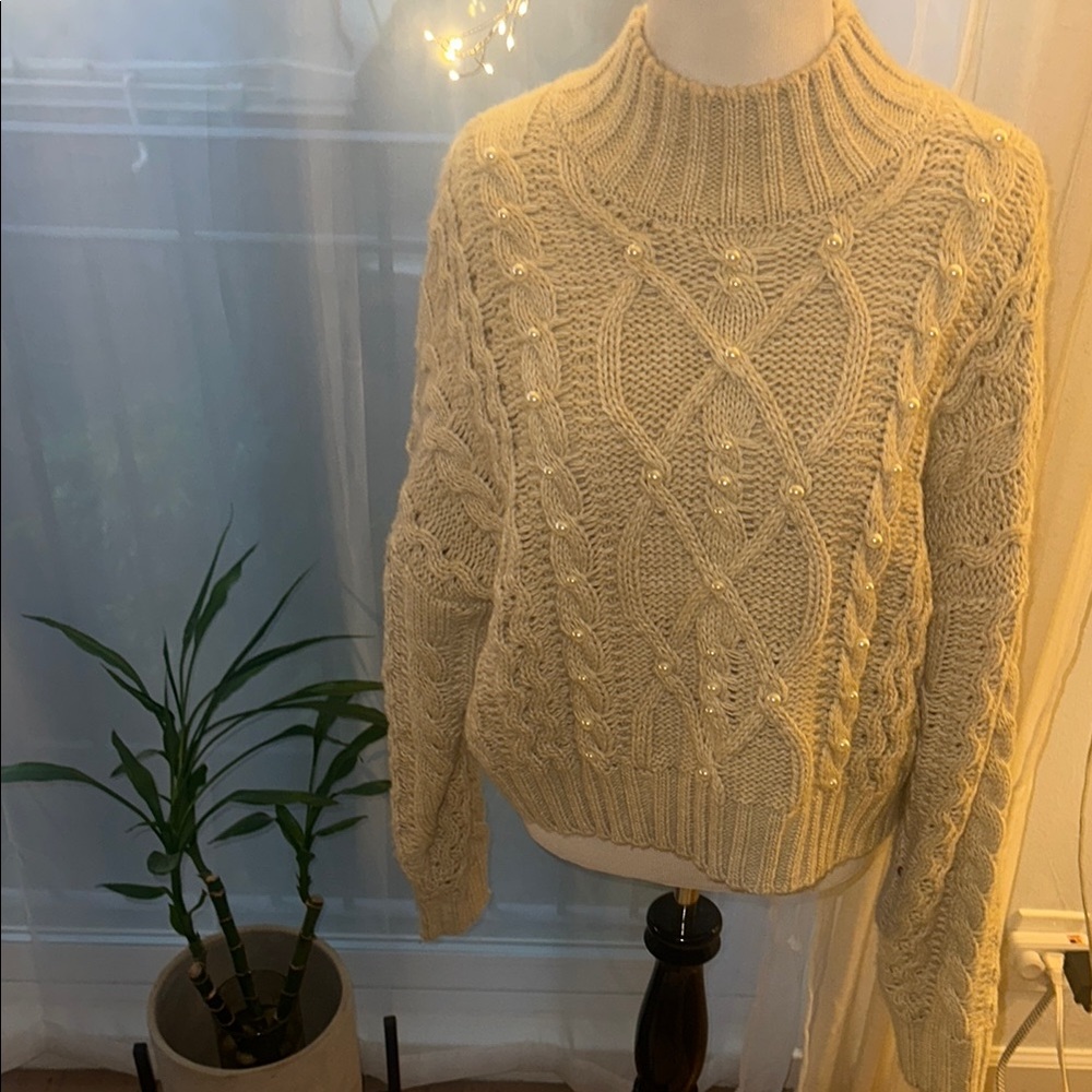 Cozy Cream Cable Knit Sweater